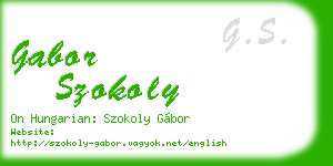 gabor szokoly business card
